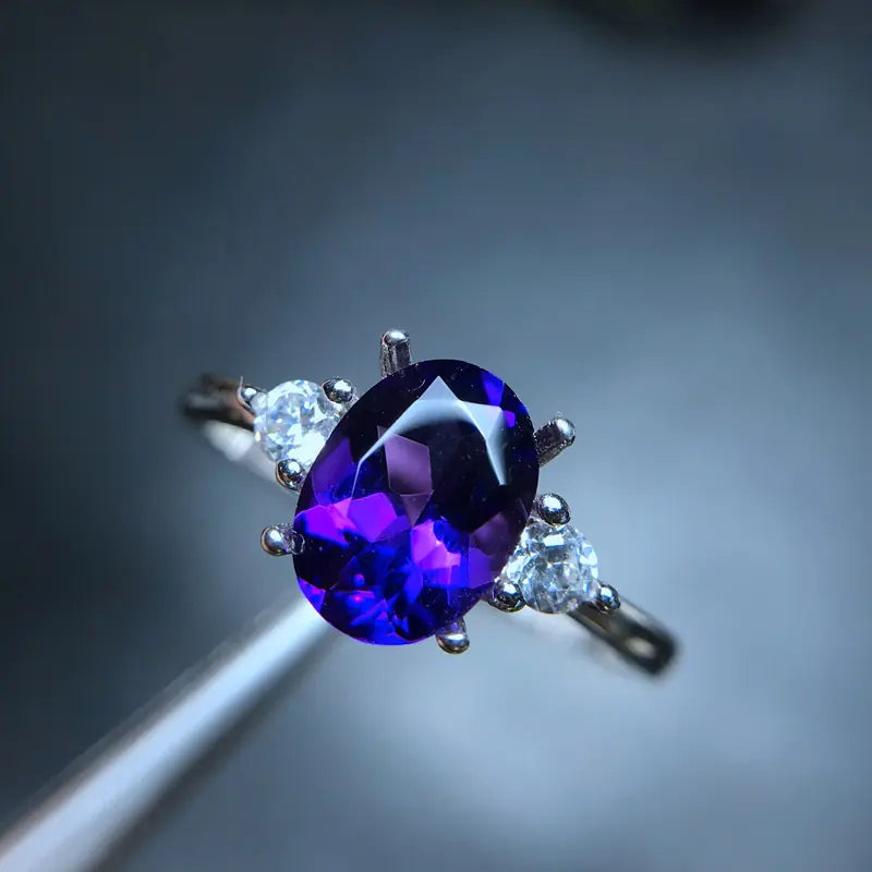 Amethyst Adjustable Ring Jewelry