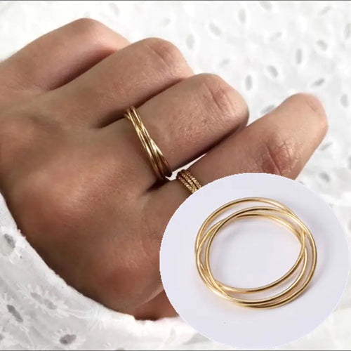 Minimalist Multi-Ring Women's Fashion Statement Ring