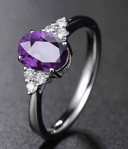 Amethyst Adjustable Ring Jewelry